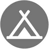 Tent symbol on a gray background